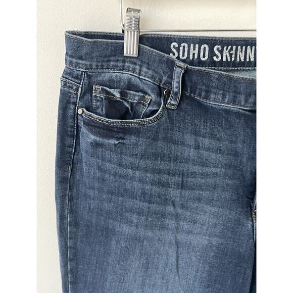 DKNY SOHO Skinny Womens Size 16 Stretch Medium Wash Mid Rise Denim Blue Jeans - Picture 4 of 13